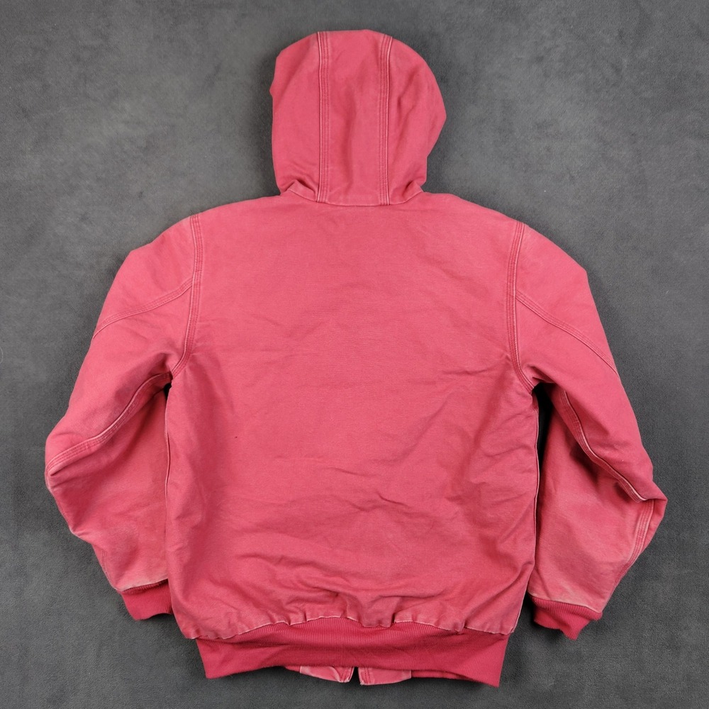 Carhartt Washed Duck Active Jacket Womens Medium 8 10 Crabapple Hooded WJ130-624 - Picture 4 of 12
